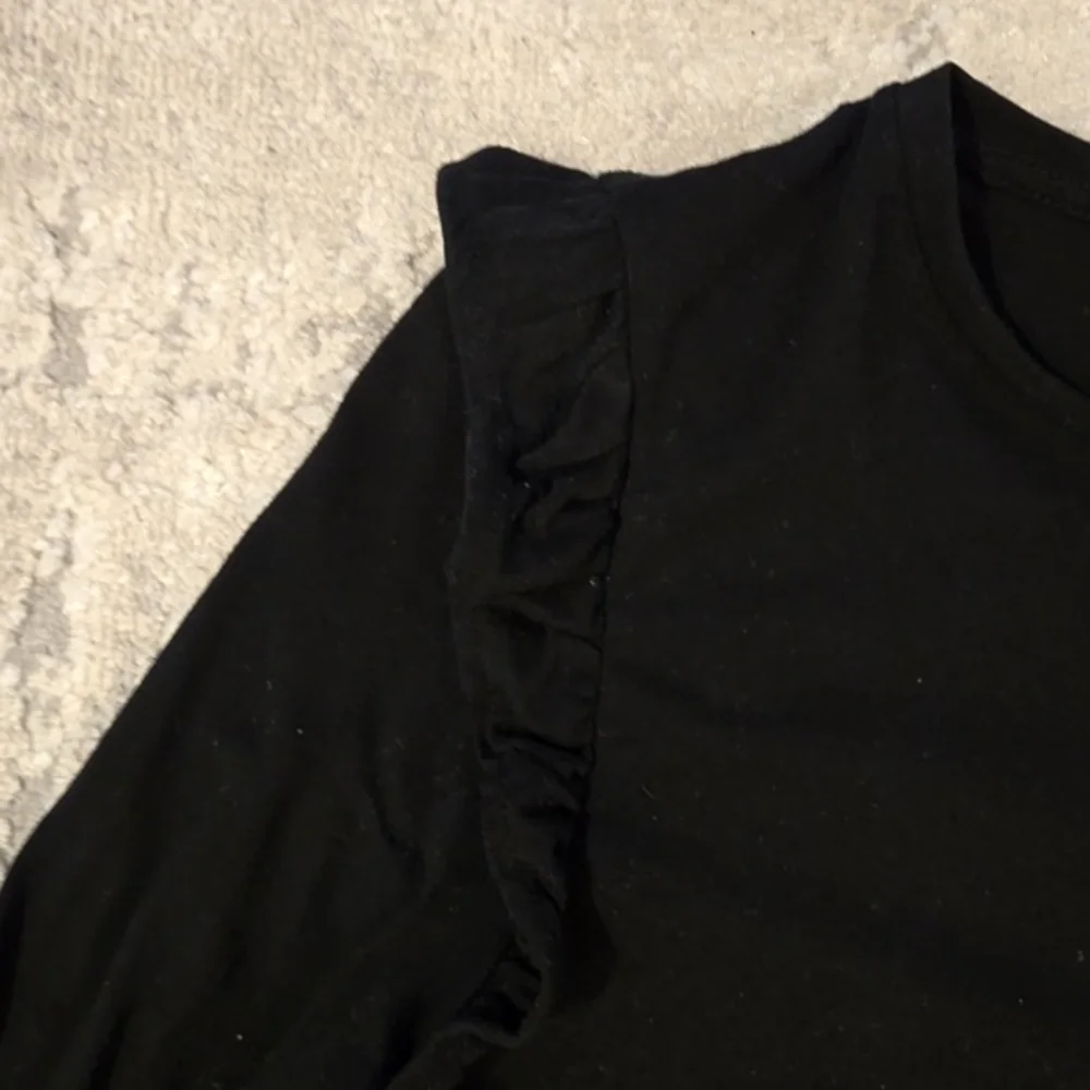 Mango Ruffle Trim Top Black - S - Picture 7 of 10